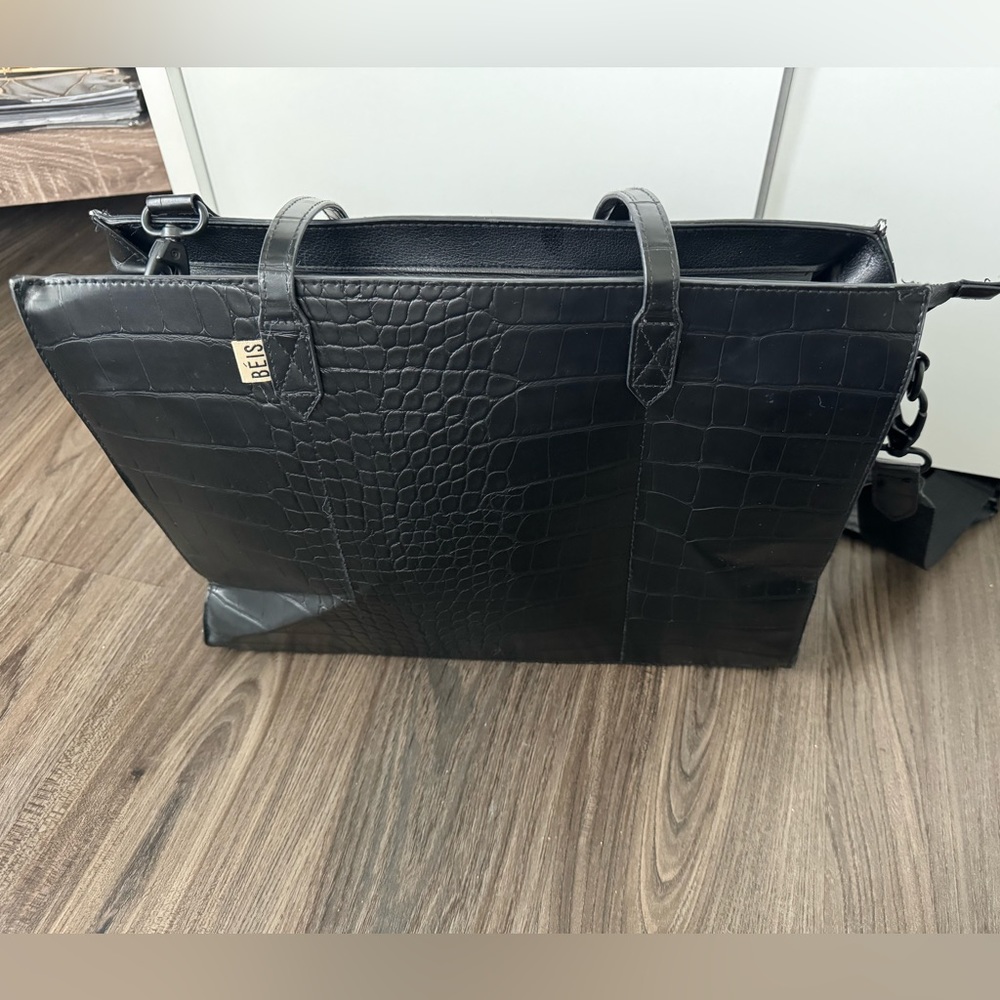 BEIS The Work Tote in Black Croc